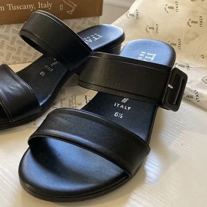 NEW Italian Shoemakers Black Heeled Sandals